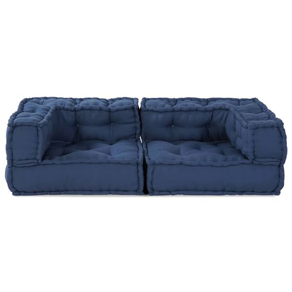 vidaXL Modular Sofa 3 pcs Indigo 55.12 x 27.56 x 14.17 in Fabric