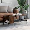 vidaXL Coffee Table Brown Oak and Black Engineered Wood and Metal Medium