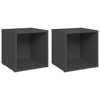 vidaXL TV Cabinets 2 pcs Gray 14.6"x13.8"x14.6" Chipboard