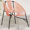 vidaXL Garden Egg Chair Black and Orange PE Rattan, Powder-Coated Steel