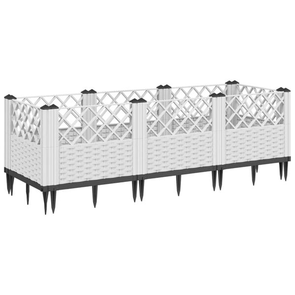 vidaXL Garden Planter White Polypropylene Large Modular Garden Planter