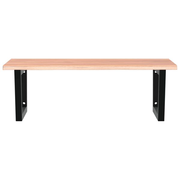 vidaXL Basin Shelf Wall Mounted Steel and Solid Wood Oak