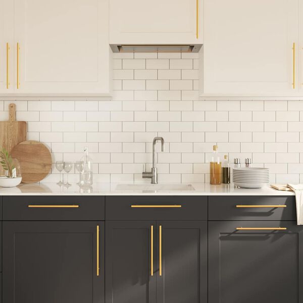 vidaXL Cabinet Handle Set of 5 Gold Stainless Steel 8.8 in hole spacing