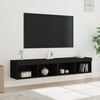 vidaXL TV Cabinet Set of 2 Black Engineered wood Medium TV Cabinet