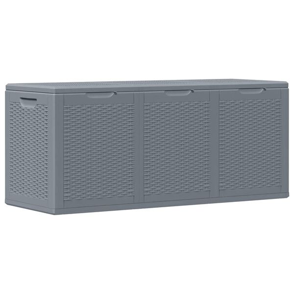 vidaXL Garden Storage Box Grey Polypropylene Medium