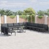 vidaXL Garden Sofa Set with Cushion 11 pcs Black Steel
