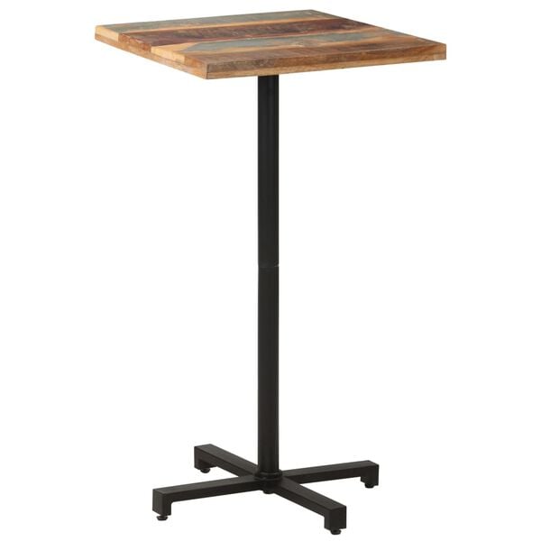 vidaXL Bistro Table Mixed colors with black base Solid reclaimed wood