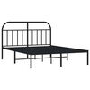vidaXL Bed Frame Black Powder-Coated Steel King Size Bed Frame