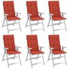 vidaXL Highback Chair Cushion Set of 6 Melange red 100% polyester
