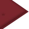 vidaXL Patio Bench with Wine Red Cushion 68.9 " Solid Teak Wood