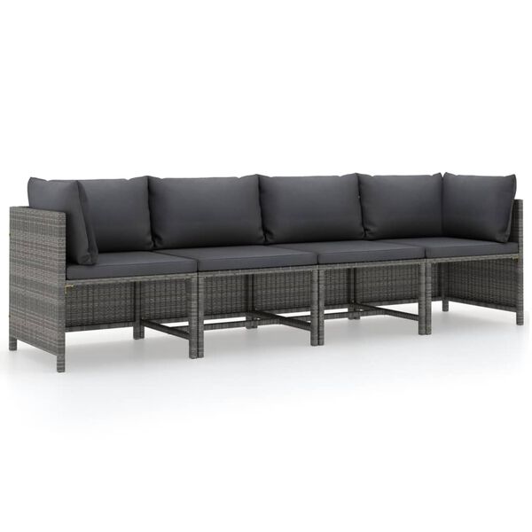 vidaXL Garden Sofa Grey, Anthracite