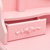 vidaXL Dressing Table Set with Stool Pink 29.5x27.2x55.1" Paulownia Wood