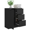 vidaXL Sideboard Black Engineered wood Medium Sideboard Rectangular