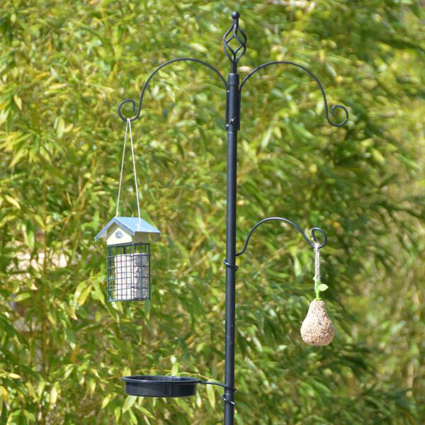 Esschert Design Bird Feeder Station Black Mild Steel Large Hooks