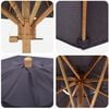 vidaXL Garden Parasol Dark gray 240 x 240 x 260 cm bamboo