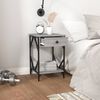 vidaXL Bedside Cabinet Grey Sonoma Engineered wood, Iron Medium