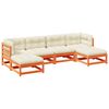 vidaXL Garden Sofa Set Wax Brown, Cream
