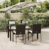 vidaXL Garden Dining Set Black and Cream White Poly Rattan 5-Piece Set