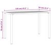 vidaXL Garden Dining Table Anthracite Steel 43.3 x 21.3 x 27.6 in