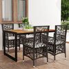 vidaXL 5 Piece Patio Dining Set Brown
