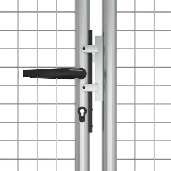 vidaXL Garden Gate Galvanised Steel 157.5x49.2" Silver