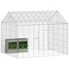 vidaXL Rabbit Cage Silver 400 x 78 x 78 cm Galvanised Steel
