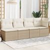 vidaXL Garden Sofa Beige PE rattan 4-Seater Modular Garden Sofa