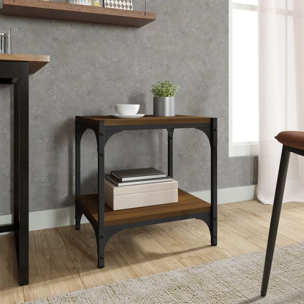 vidaXL TV Cabinet Brown Oak Engineered wood, steel Small TV Cabinet