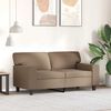 vidaXL 2-seater Sofa Cappuccino Faux leather, metal, textilene 2-seater