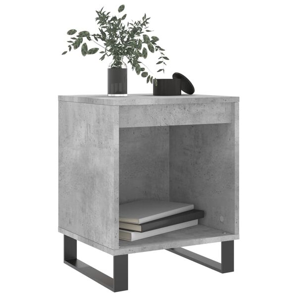 vidaXL Bedside Cabinet Set of 2 Concrete Grey Engineered Wood, Metal