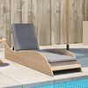 vidaXL Patio Sun Lounger Beige PE Rattan, Powder-Coated Steel Extra Long