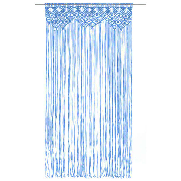 vidaXL Macrame Curtain Blue 55.1x94.5" Cotton