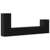 vidaXL Wall TV Cabinet Wall-mounted 3 pcs Black Oak Engineered Wood