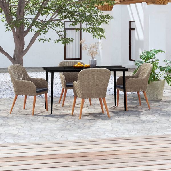 vidaXL Garden Dining Set Brown