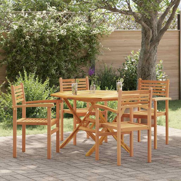 vidaXL Chair 4 pcs Brown 56 x 55 x 90.5 cm Solid Teak Wood
