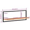 vidaXL Wall Shelf Set of 2 Natural wood and black