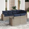 vidaXL 7 Piece Patio Sofa Set with Cushions Gray Poly Rattan