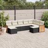 vidaXL Garden Sofa Set Black Poly Rattan 9 piece Adjustable Feet