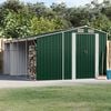 vidaXL Garden Shed Green Galvanized Steel, Polypropylene Large