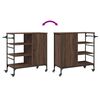 vidaXL Kitchen Trolley Brown Oak 34.4"x15.2"x33.3" Engineered Wood