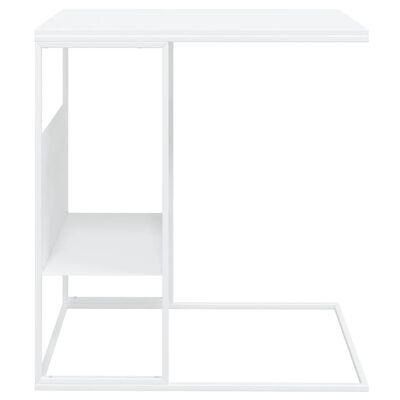 vidaXL Side Table White 21.7"x14.2"x23.4" Engineered Wood
