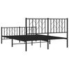 vidaXL Bed Frame Black Steel 53.1x74.8 in Double Bed Frame Rectangular