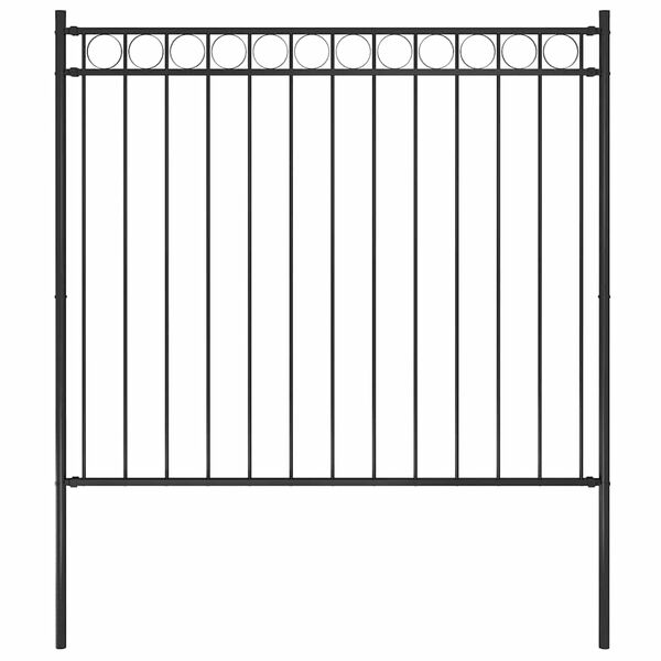 vidaXL Garden Fence Steel 5.6x4.9' Black