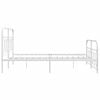 vidaXL Bed Frame White Steel Full Bed Frame Rectangular Modern
