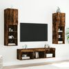 vidaXL TV Wall Unit Set of 5 Smoked oak Engineered wood, glass Large