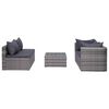 vidaXL Garden Lounge Set Grey PE rattan Large Modular