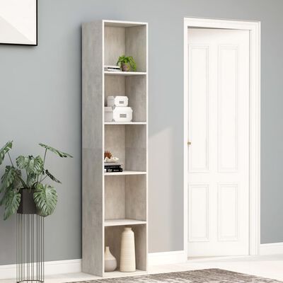 vidaXL Book Cabinet Concrete Gray 15.7"x11.8"x74.4" Engineered Wood