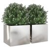 vidaXL Planter Set of 2 Silver Stainless Steel Medium Durable