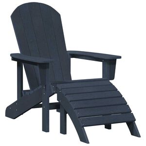 vidaXL Adirondack Chair Navy Blue 32.28 x 29.13 x 36.22 in HDPE