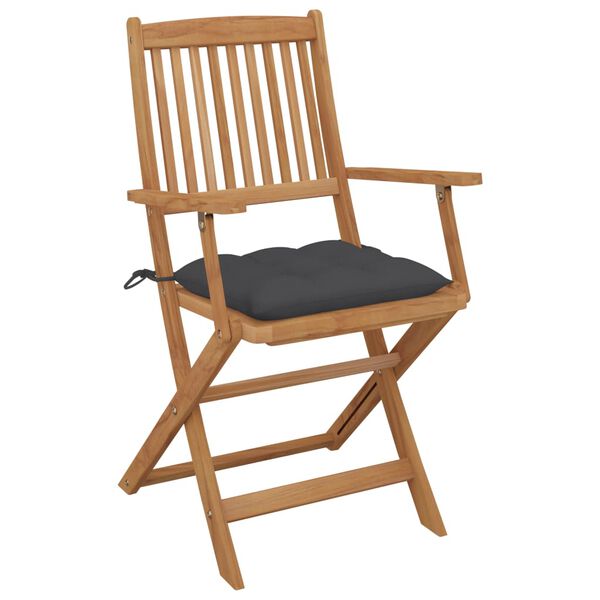 vidaXL Garden Chair Set of 6 Wood Solid Acacia wood Standard Foldable